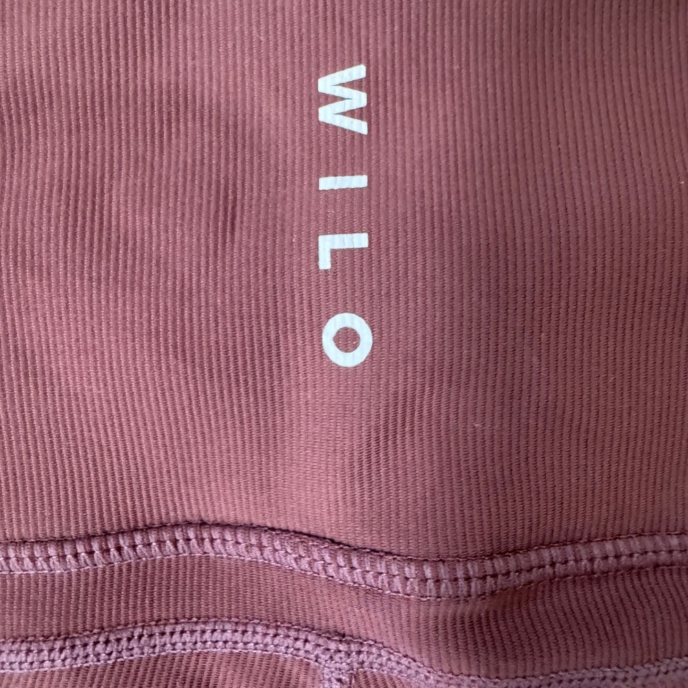 WILO The Label Ribbed High Waist Ruched Ankle Leggings Dusty Rose Women's M - Picture 5 of 7